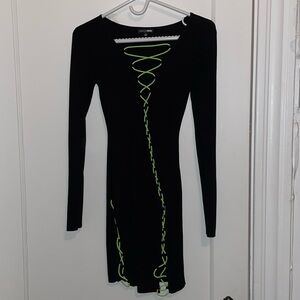 Black neon lace dresses